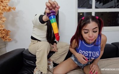 Swallowing Dildo Intensely